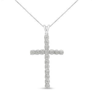 Haus of Brilliance .925 Sterlin
Silver 1/4 Cttw Diamond cross necklace